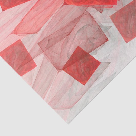 Pure rood wit geometrisch vierkant decoupage tissuepapier (Detail)