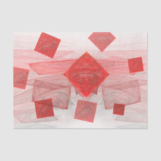 Pure rood wit geometrisch vierkant decoupage tissuepapier (Voorkant)