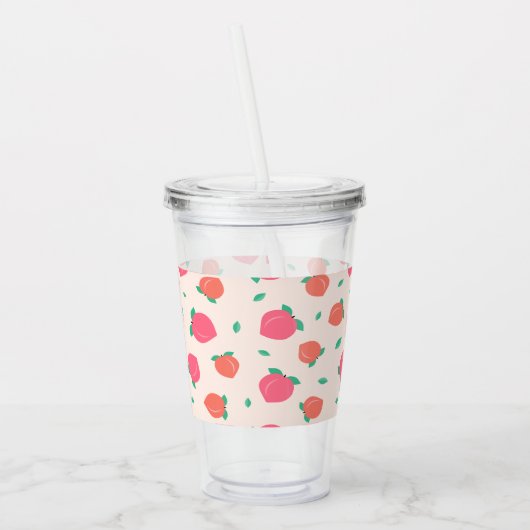 Pure roze kleurenpatroon acryl drinkbeker (Links)