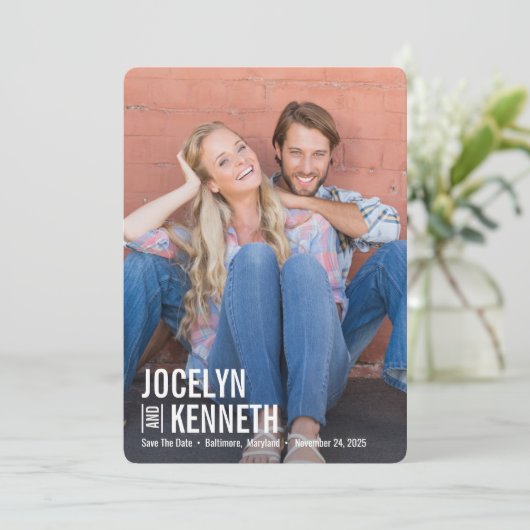 Pure Simplicity BEWERKBARE KLEUR Opslaan van de da Bedankkaart (Staand voorkant)