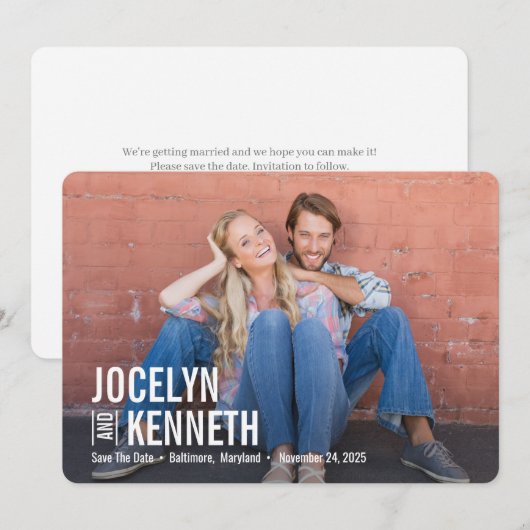 Pure Simplicity BEWERKBARE KLEUR Opslaan van de da Bedankkaart (Voorkant / Achterkant)