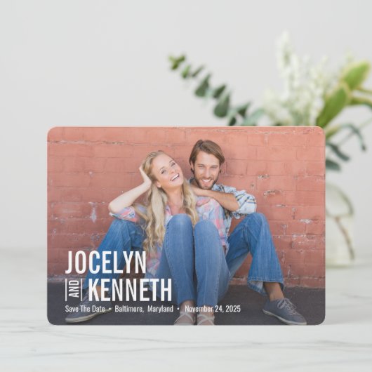 Pure Simplicity BEWERKBARE KLEUR Opslaan van de da Bedankkaart (Staand voorkant)