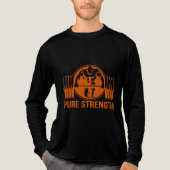 Pure Strength Powerlifting Logo – Gold Edition Gym Tri-Blend Shirt (Voorkant volledig)