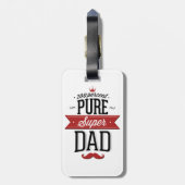 Pure Super Dad Mustache Red en Black Bagagelabel (Achterkant verticaal)