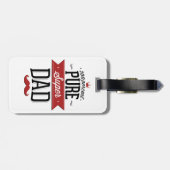 Pure Super Dad Mustache Red en Black Bagagelabel (Achterkant horizontaal)