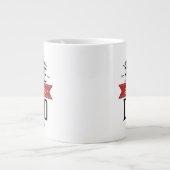 Pure Super Dad Mustache Red en Black Grote Koffiekop (Voorkant)