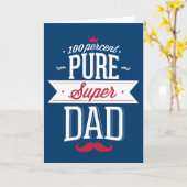 Pure Super Dad Mustache Red en White Kaart (Gele Bloem)