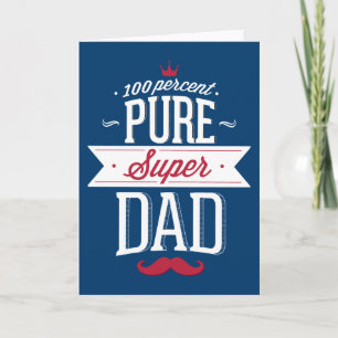 Pure Super Dad Mustache Red en White Kaart