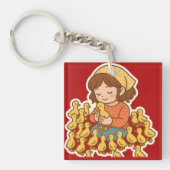 Pure vreugde met kleine eendjes 🐥💛" sleutelhanger (voorkant)