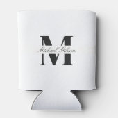 Pure White | Aangepaste Monogram Huwelijk Bruidsjo Blikjeskoeler (Achterkant)