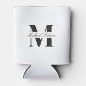 Pure White | Custom Monogram Wedding Groomsmen Blikjeskoeler (Voorkant)