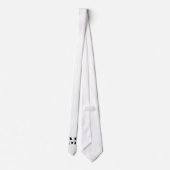 Pure White | Custom Monogram Wedding Groomsmen Stropdas (Achterkant)