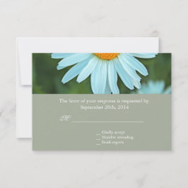 Pure white daisy flower bruiloft RSVP