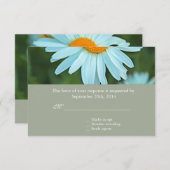 Pure white daisy flower bruiloft RSVP (Voorkant / Achterkant)