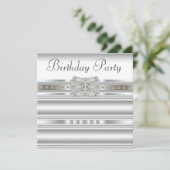 Pure White Diamond Vrouwen Verjaardagsfeest Kaart (Staand voorkant)