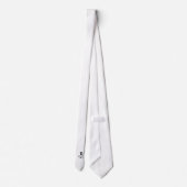 Pure White Elegant Monogram + Name Stropdas (Achterkant)