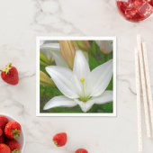 Pure White Lily Napkin Servetten (Insitu)