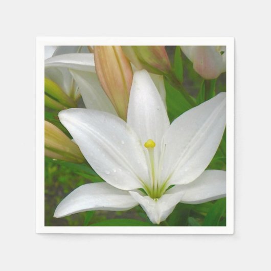 Pure White Lily Napkin Servetten (Voorkant)