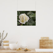 Pure White Rose Bible Scripting Poster (Keuken)