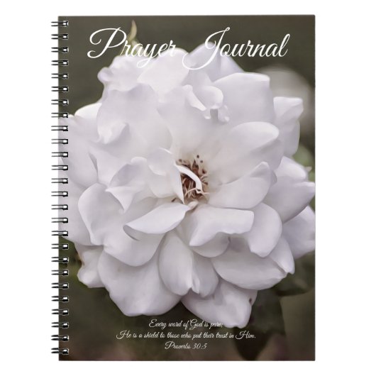 Pure White Rose Prayer Journal Notitieboek (Voorkant)