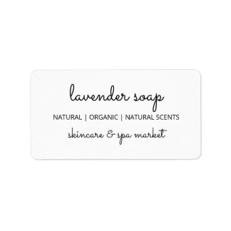 Pure White Simple Soap Labels