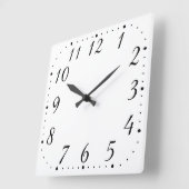 Pure White Square Clock Vierkante Klok (Hoek)