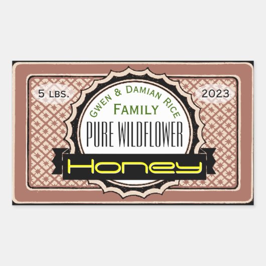Pure Wildflower Gepersonaliseerd Honey Jar Rechthoekige Sticker (Voorkant)