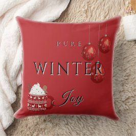 Pure Winter Joy met cacao en kerstversieringen Kussen