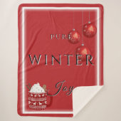 Pure Winter Joy met cacao en kerstversieringen Sherpa Deken (Voorkant)