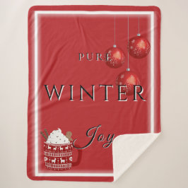Pure Winter Joy met cacao en kerstversieringen Sherpa Deken