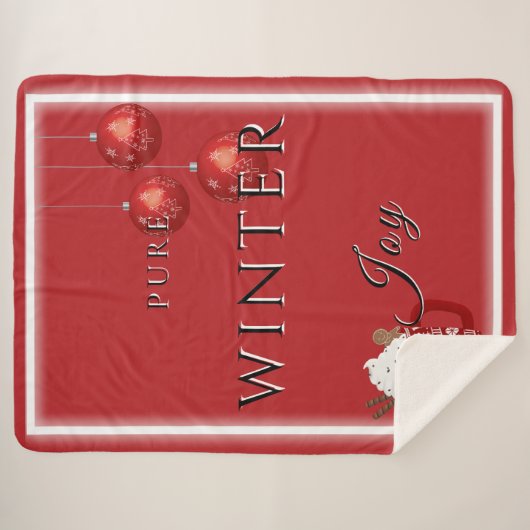 Pure Winter Joy met cacao en kerstversieringen Sherpa Deken (Voorkant (horizontaal))