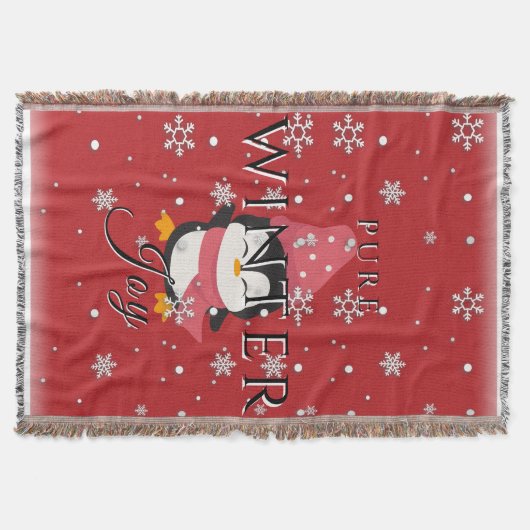 Pure Winter Joy met pinguïn en sneeuw Deken (Voorkant)