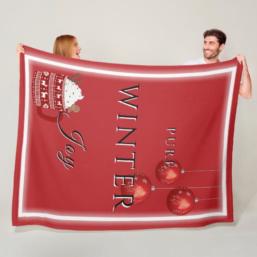 Pure Winter Joy w / Cacao & Kerst Ornamenten Fleece Deken (In situ)