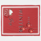 Pure Winter Joy w / Cacao & Kerst Ornamenten Fleece Deken (Voorkant (Horizontaal))