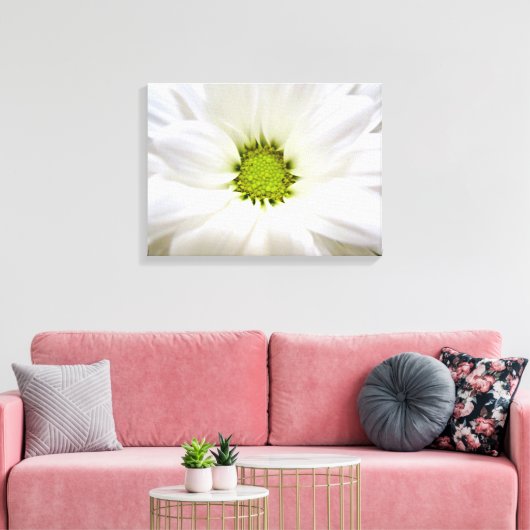 Pure witte melkbloem. Floral foto's voor thuis Canvas Afdruk (Insitu (Woonkamer))