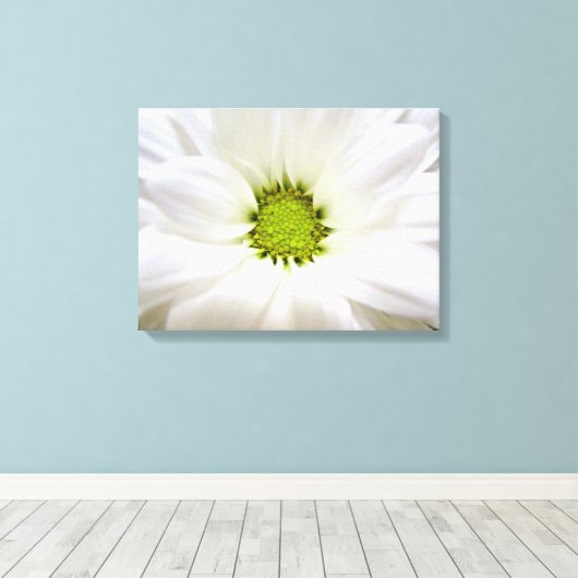 Pure witte melkbloem. Floral foto's voor thuis Canvas Afdruk (Insitu (Houten vloer))