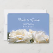 Pure witte roos bloemen bruid en bruidegom bruilof kaart (Achterkant)