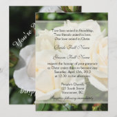 Pure witte rozenbloemen Christelijke bruiloft Kaart (Voorkant / Achterkant)