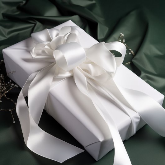 Pure witte vaste kleuren satijnen lint