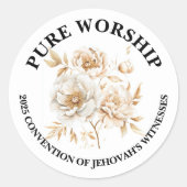 Pure Worship 2025 Convention JW Envelope Ronde Sticker (Voorkant)