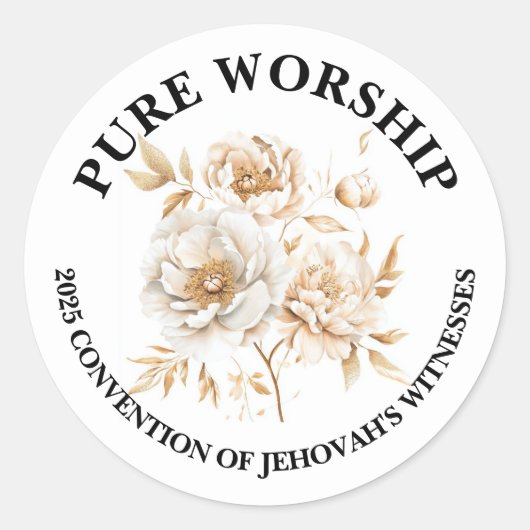 Pure Worship 2025 Convention JW Envelope Ronde Sticker (Voorkant)