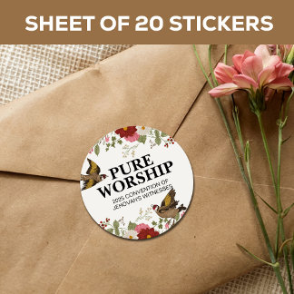 Pure Worship 2025 Convention JW Envelope Ronde Sticker