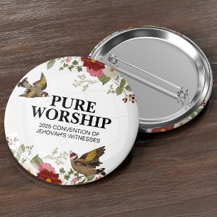 Pure Worship 2025 Convention JW Gifts Pin Ronde Button 5,7 Cm