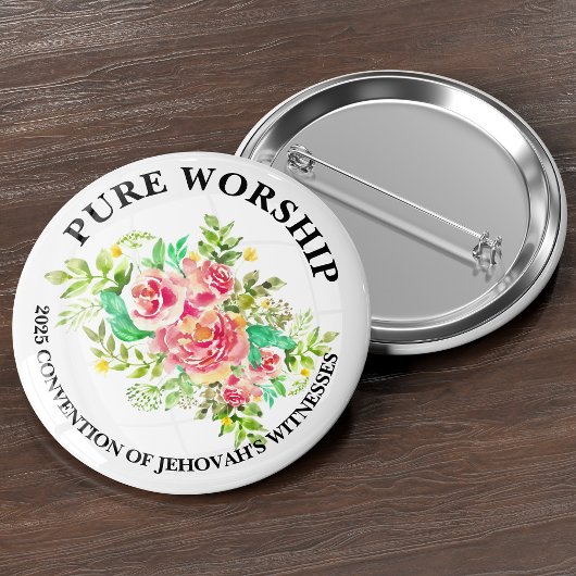 Pure Worship 2025 Convention JW Pin Gifts Ronde Button 3,2 Cm