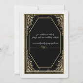 Pure zwart en goud elegantie, save the date (Achterkant)