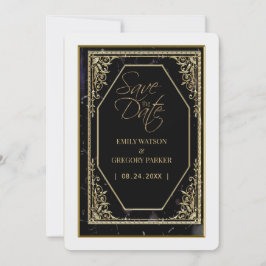 Pure zwart en goud elegantie, save the date