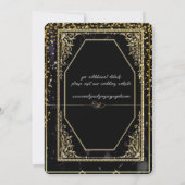 Pure zwarte en gouden elegantie ,  save the date (Achterkant)