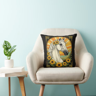 Purebred Horse en Black Eyed Susan Bloemen Kussen