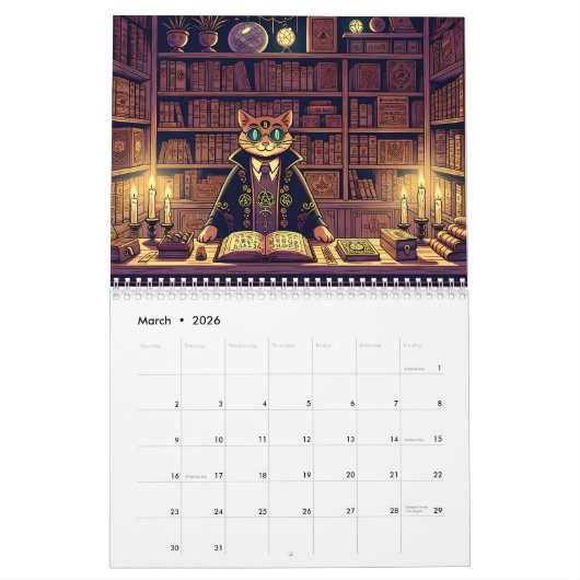 Pureffect Pawsome: een kat-tastische Cartoon kalen Kalender (Mar 2026)