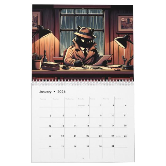 Pureffect Pawsome: een kat-tastische Cartoon kalen Kalender (Jan 2026)